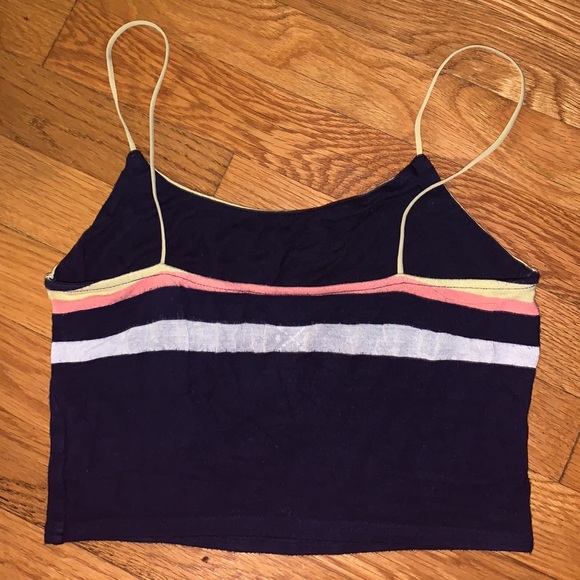 Pacsun Navy Pastel Striped Tank Top - Picture 3 of 3